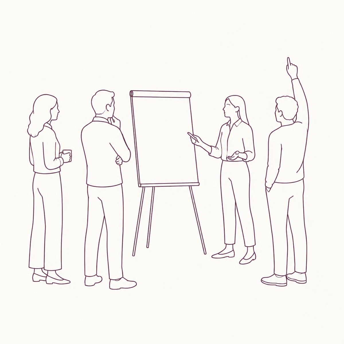 Team volgt een incompany training bij een flip-over